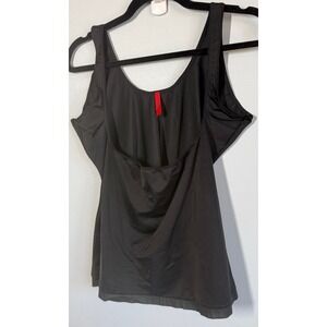 Spanx Cami Tank Size 2X Black Simplicity Open Bust Shapewear Tummy Control Slim